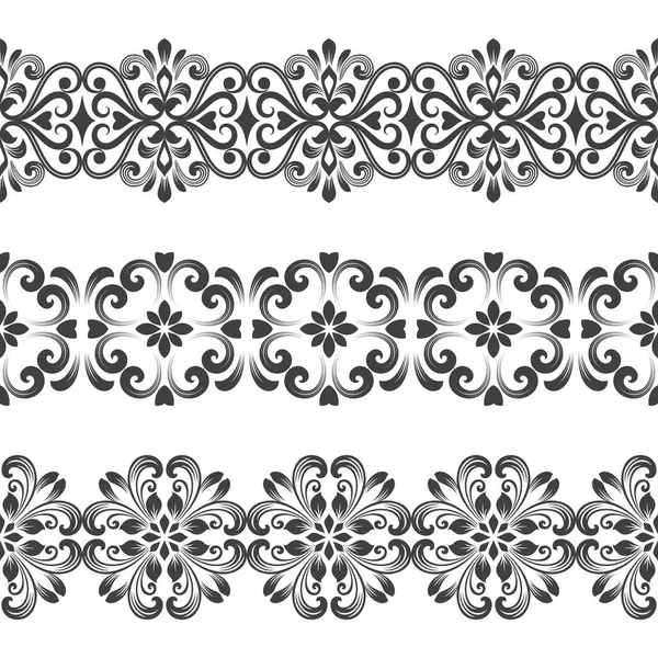 Plantilla de borde floral sin costuras — Vector de stock