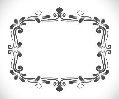 Vintage dikdörtgen çerçeve çiçek