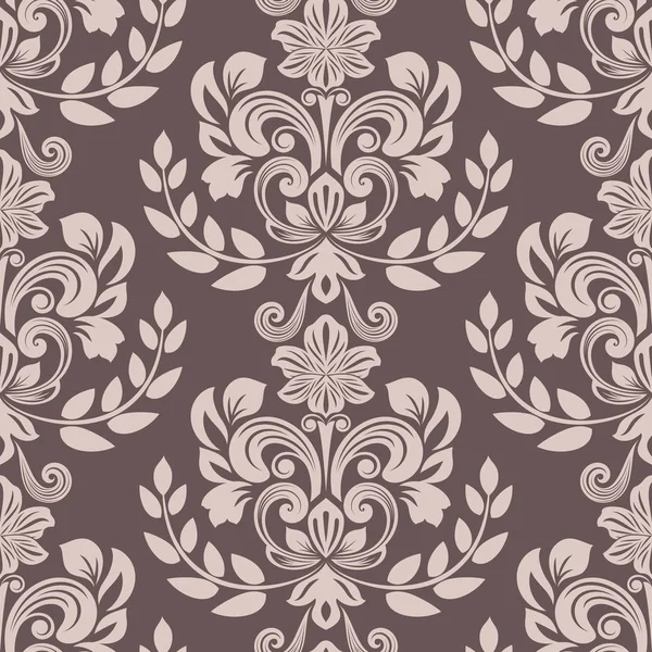 Naadloze bruine en beige bloemen behang — Stockvector