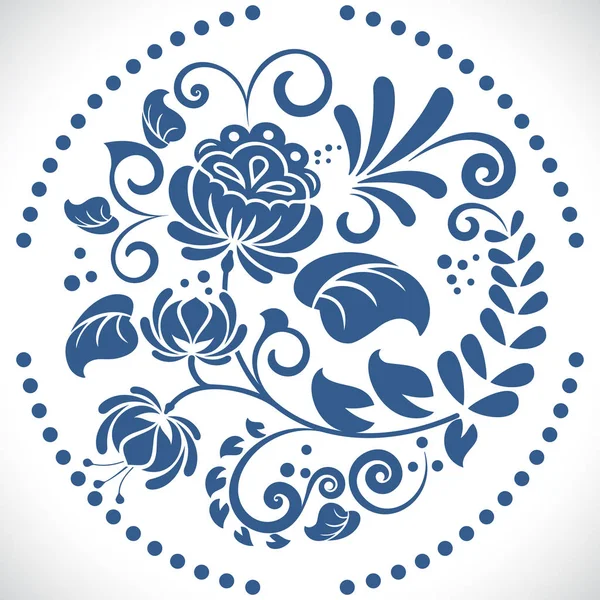 Gzhel decoratie bloem element — Stockvector