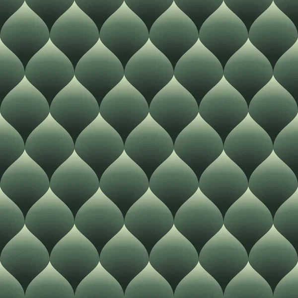 Patrón de diamantes curvos sin costura verde . — Vector de stock