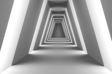 Yan ışıklar ile modern koridor.