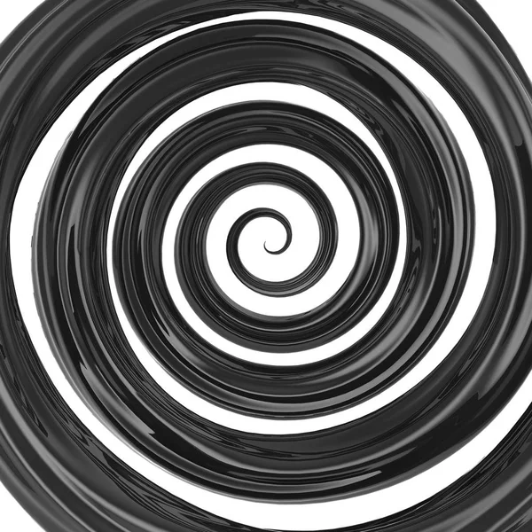 Abstracte zwarte glanzende 3d swirl — Stockfoto