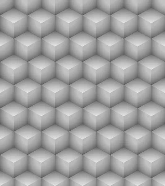 Sömlös vita kuber vägg — Stock vektor