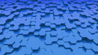 Mavi altıgen zemin yatay arkaplan