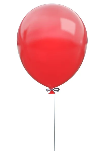 Roter Ballon isoliert auf weißem Hintergrund — Stockfoto