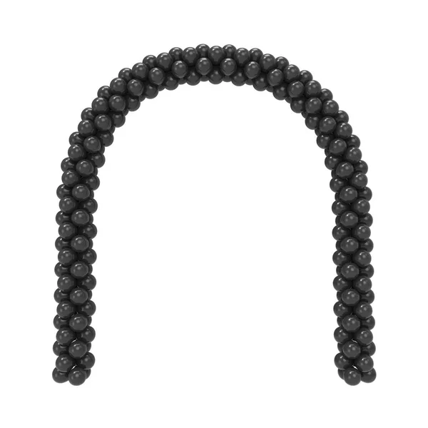 Globos negros arco de entrada sobre fondo blanco — Foto de Stock