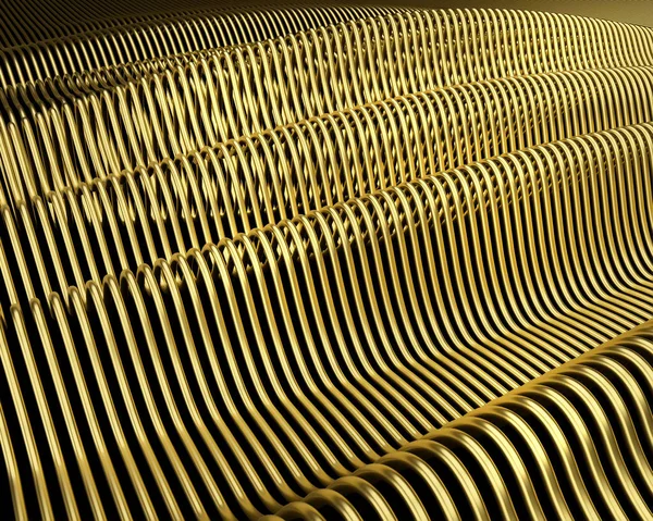 Smooth gold string surface waves background. — Stock Photo, Image
