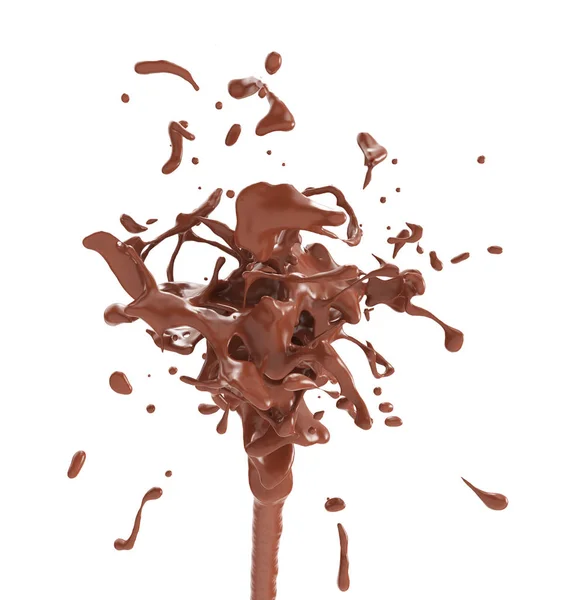 Шоколадный брызг на белом фоне — стоковое фото