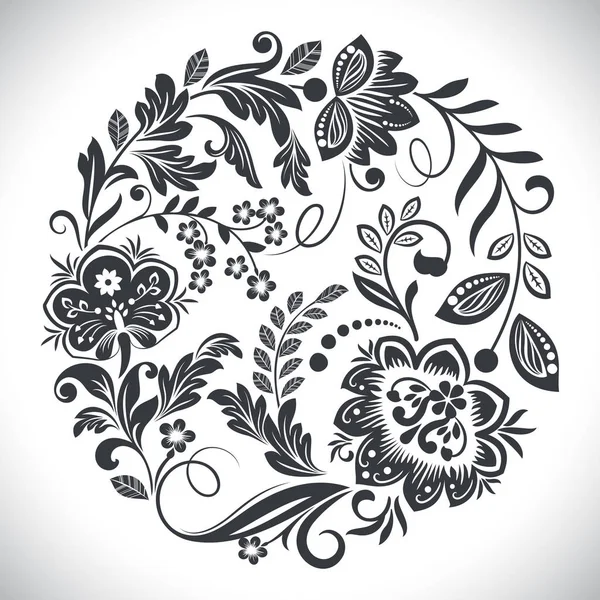 Vintage flor forma fondo blanco — Vector de stock