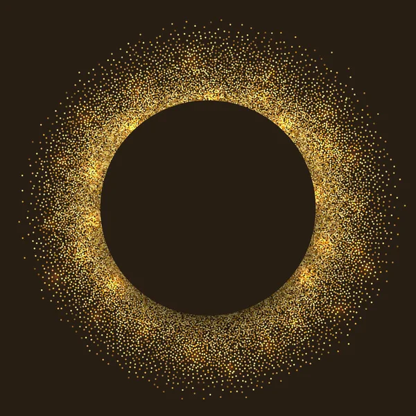 Yuvarlak altın rengi bir çerçeve — Stok Vektör