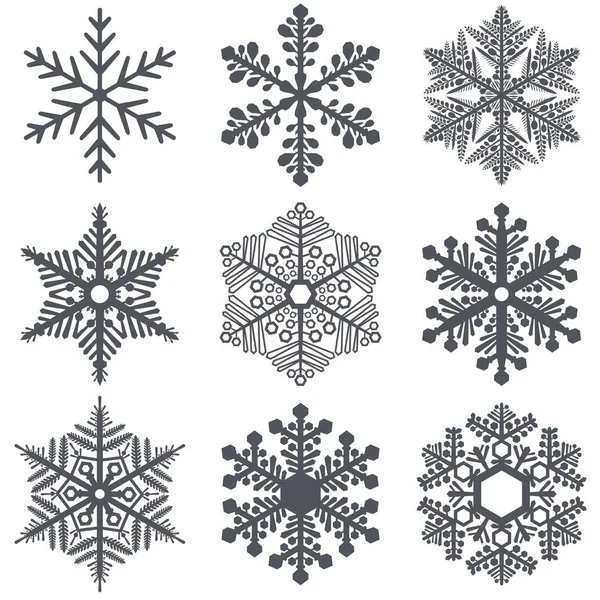 Abstract snowflake shapes vector set — Stock Vector