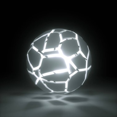 Karanlıkta küreyi çatlatmış, içinde ışık var.
