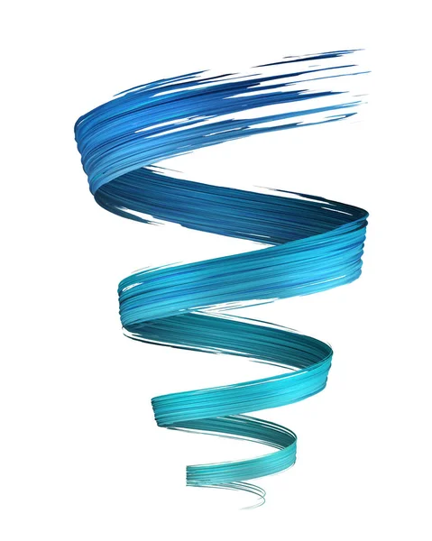 Κυανό και μπλε 3d πινέλο stroke swirl — Φωτογραφία Αρχείου
