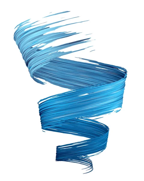 Blue 3D brush paint stroke swirl — Stock Photo, Image
