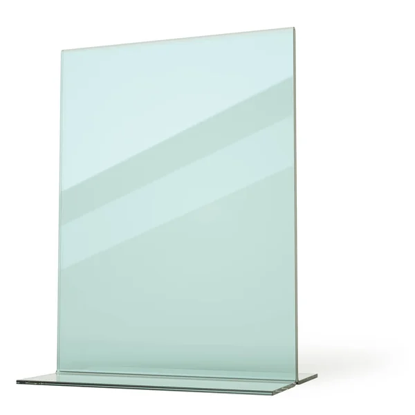 Blank glass paper table holder — Stock Photo, Image