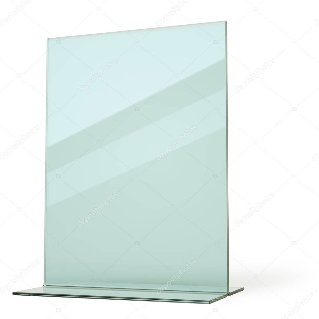 Blank glass paper table holder