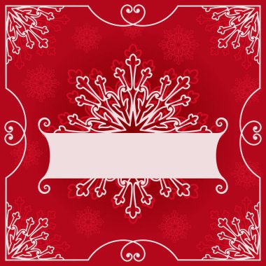 Kırmızı Noel tebrik kartı. 