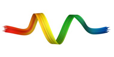 Beyaz arka plan üzerinde renkli fırça darbesi