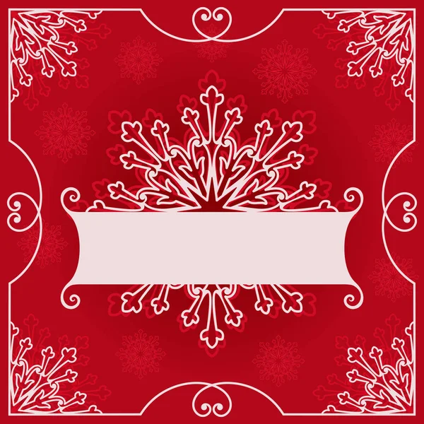 Röd jul gratulationskort — Stock vektor