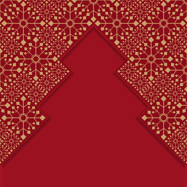 有雪花图案的红色圣诞贺卡 — 图库矢量图片