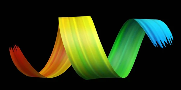 Colorful brush stroke on black background — Stock Vector