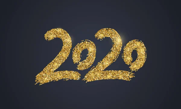 New 2020 year gold tinsel — Stock Vector