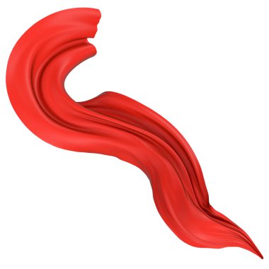 Kırmızı kumaş hareket halinde.