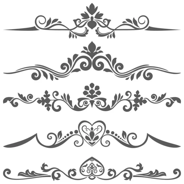 Set de divisores florales vintage — Vector de stock