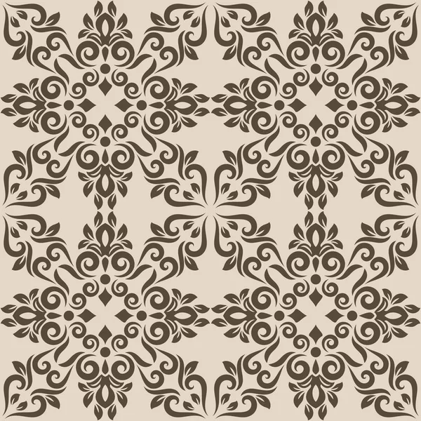 Beige and brown seamless vintage wallpaper — Stock Vector