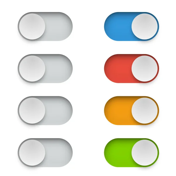 Botón de interruptor de color en modo encendido y apagado — Archivo Imágenes Vectoriales