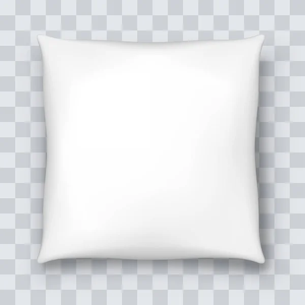 Almohada blanca aislada sobre fondo a cuadros — Vector de stock