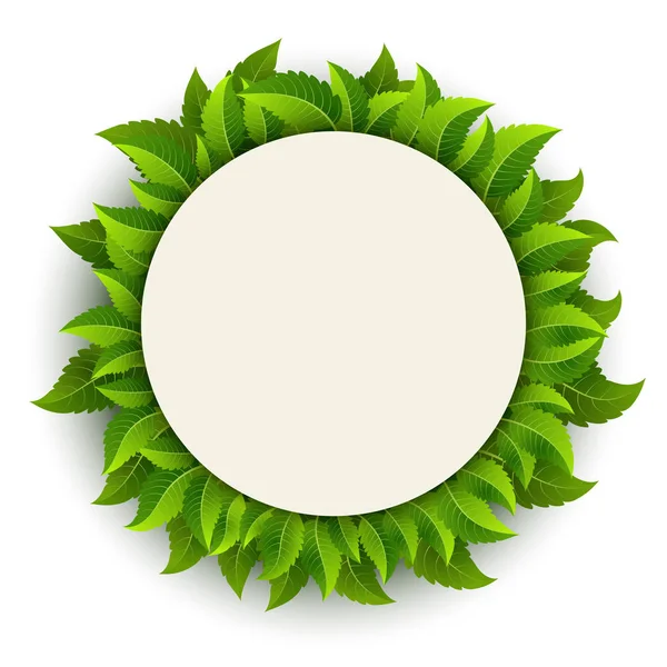 Рамка з круглих зелених листя — стоковий вектор