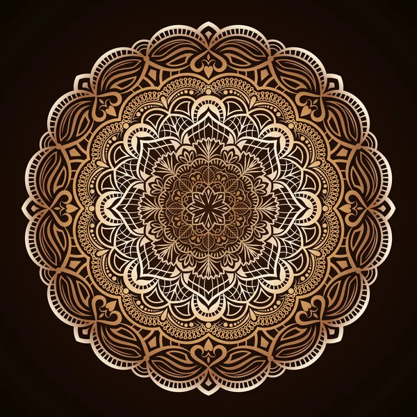 Бежевый и коричневый круглый цветочный элемент — стоковый вектор