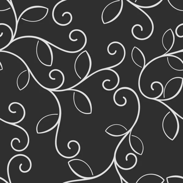 Seamless black and white floral pattern — Stock Vector