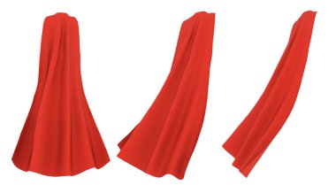Superhero red cape isolated on white background clipart