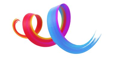 Renkli 3 boyutlu fırça fırçası fırça darbesi