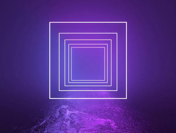 Illuminated purple and violet square frames — Stock Photo, Image