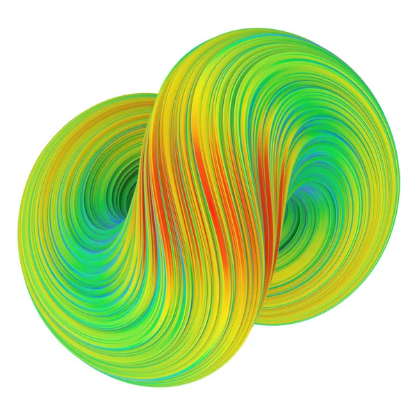 Forma 3D colorida torcida abstrata — Fotografia de Stock