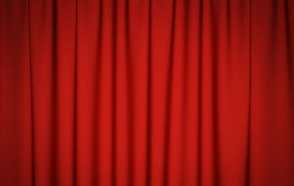 Fondo de cortina de teatro rojo cerrado — Foto de Stock