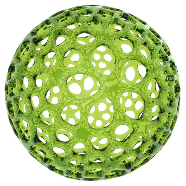 Esfera perfurada de vidro verde — Fotografia de Stock