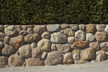Santa Barbara sandstone fieldstone wall clipart