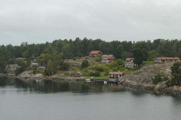 Piccola Isola Svezia Autunno — Foto Stock