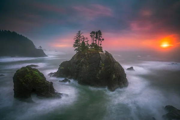 Oregon pobřeží západ slunce — Stock fotografie