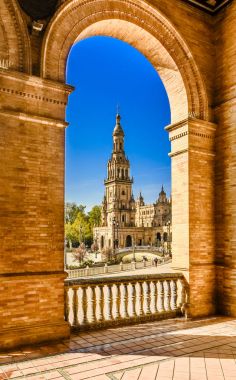 Plaza de espana Seville, Endülüs, İspanya.
