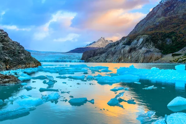 Glaciar Grey, Patagonia, Chile, Campo de Hielo de la Patagonia Austral, Cor — Foto de Stock