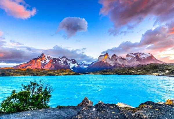 南美洲的巴塔哥尼亚，智利-南部巴塔哥尼亚冰原，Magellanes 地区裴恩 图库照片