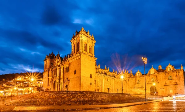 Cathedral church Plaza de Armas Cuzco Peru Φωτογραφία Αρχείου