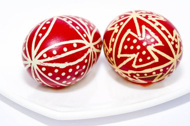 Kırmızı Paskalya, geleneksel yumurta, yakın, Romanya