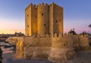 alahorra Kulesi Roma Köprüsü'nde Cordoba, Endülüs, İspanya